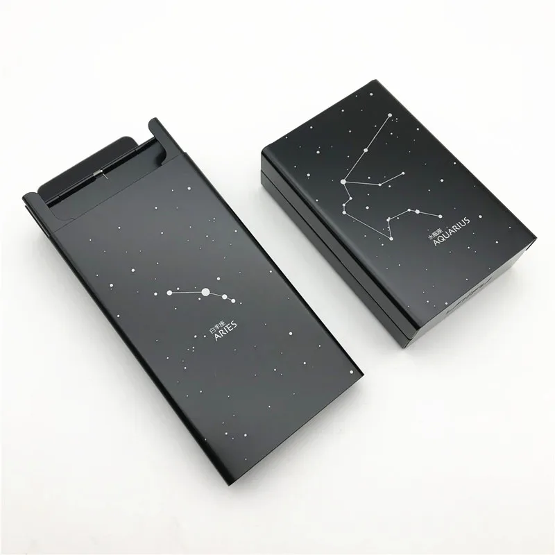 Can Diy Ins Constellation Aluminium Alloy Cigarette Case for Girl Boy 20 Metal Cigarette Box Cover The Dirty Smoke Star Sign