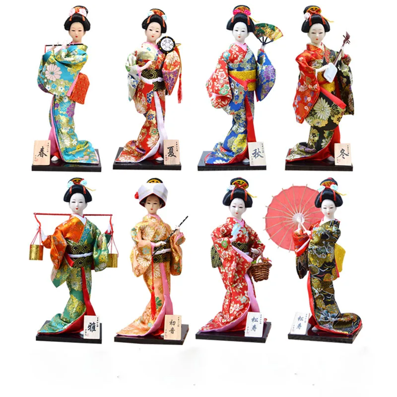 30 centimetri Giapponese Bella Geisha Figurine Bambole con Bella Kimono Nuova Casa Decorazione Dell'ufficio Miniature Regalo Di Compleanno ZL211