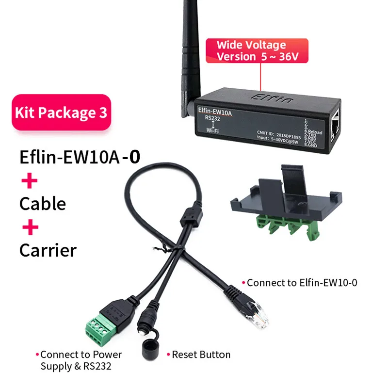 

Elfin-EW10A/ EW10A-0 широкое напряжение 5 ~ 36V DTU беспроводные сетевые устройства Modbus TPC IP Функция RJ45 RS232 для WIFI серийное обслуживание