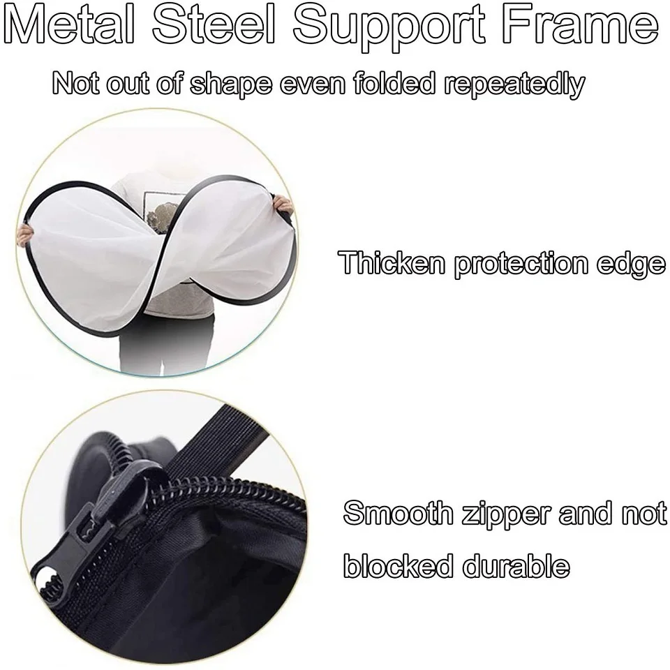 43 "110Cm 5in1 Chụp Ảnh Phản Quang Thu Gọn Di Động Ánh Sáng Khuếch Tán Tinh Dầu Tròn Ảnh Mờ Bạc Đen Trắng Vàng