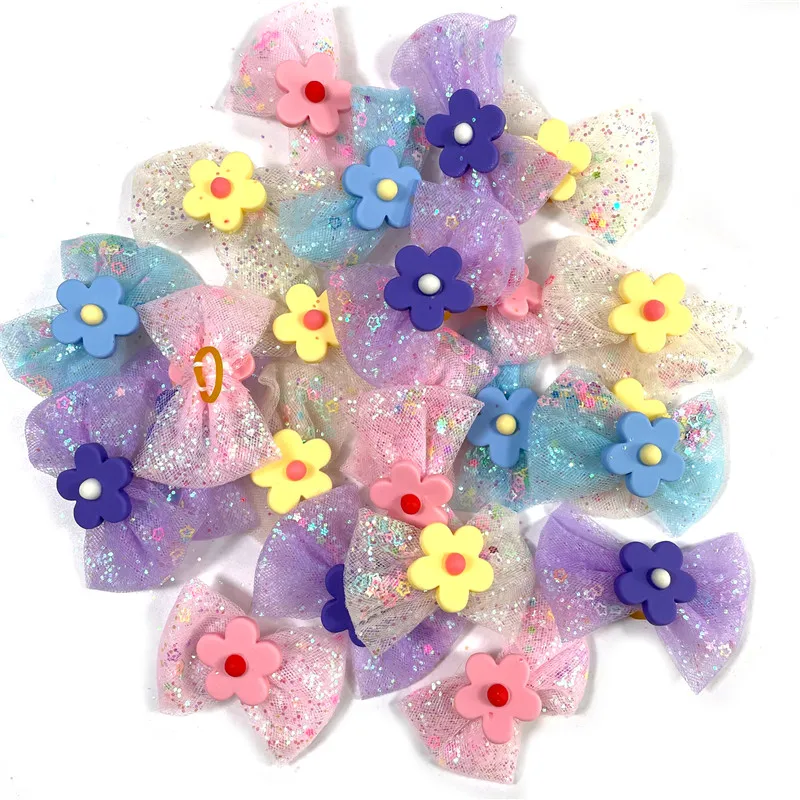 30/50pcs Pet Bows Spring Small Dog Hair Accessories Puppy Cat Flower Small Dogs Bows Pet Grooming Supplies