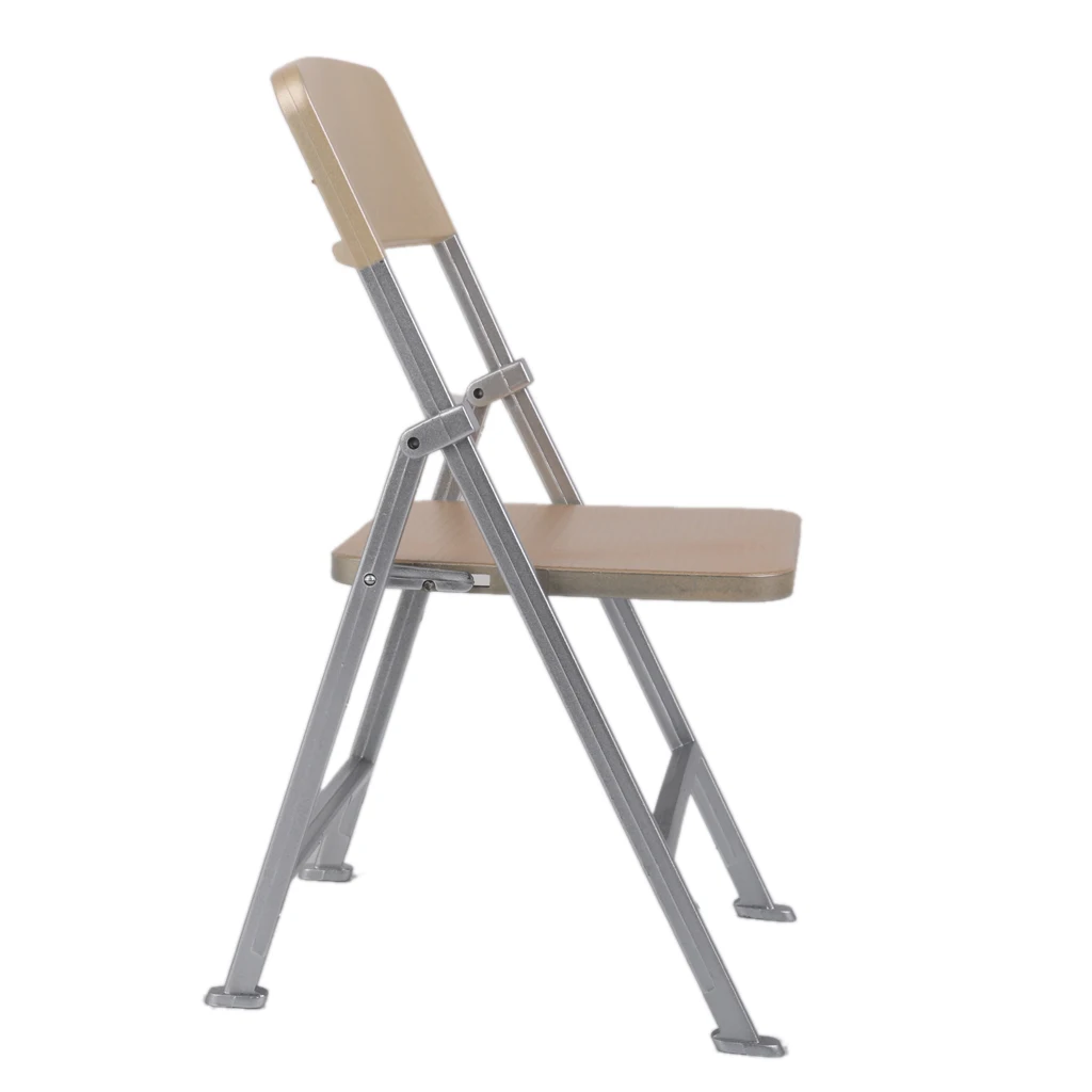 

Gold 1/6 Scale Plastic Folding Chair with Ashtray Furniture for 12inch Action Figure Dolls Accessories