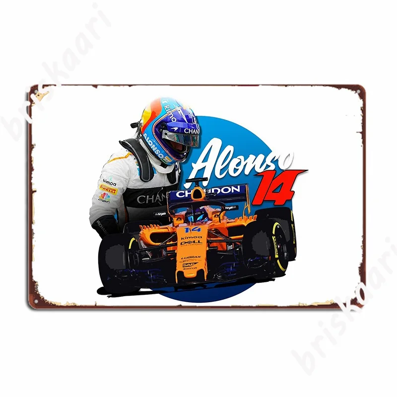 Fernando Alonso Poster Metal Plaque Cinema Kitchen Vintage Plates Party Tin Sign Poster