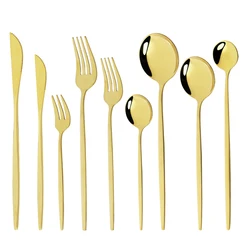 Stoviglie occidentali in oro stoviglie coltello da Dessert forchetta cucchiaino da caffè cucchiaino Set di posate in acciaio Set da pranzo per la casa in acciaio inossidabile