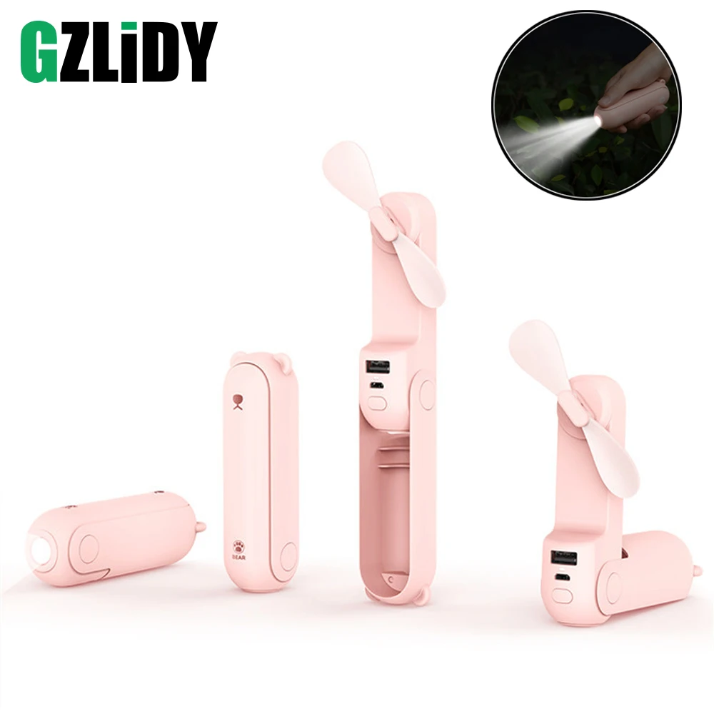 

Novelty LED Flashlight Multi-function USB Rechargeable Portable Torch with Mobile Power and Fan Function Suitable As A Gift