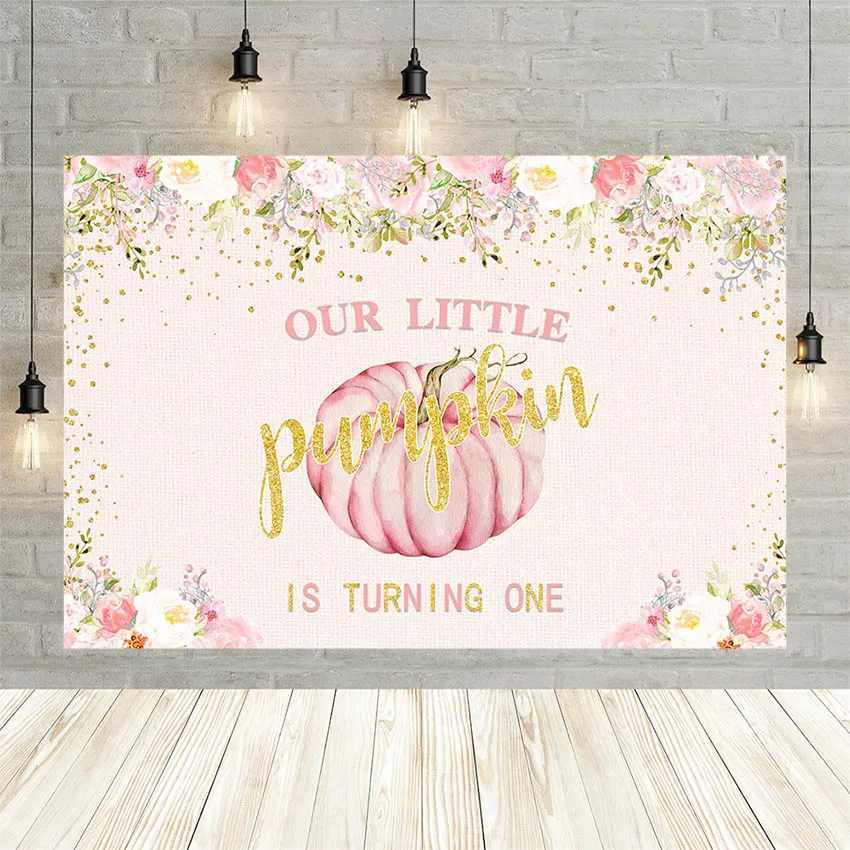 

Avezano Photography Background Pink Little Pumpkin Girls 1st Birthday Party Flowers Baby Shower Backdrop Photo Studio Photophone