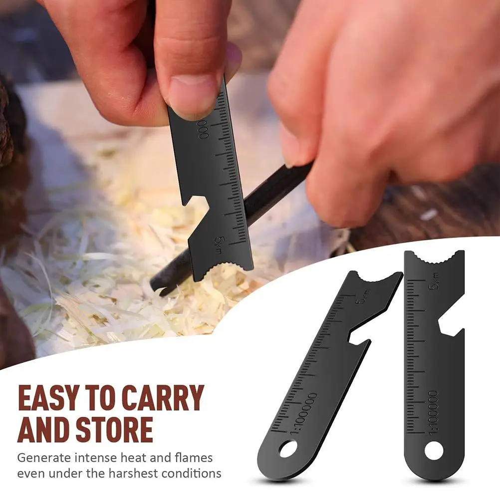 10 Pcs Outdoor Flint Scraper Striker Flint Fire Starter for Outdoor Camping Hiking Hunting Emergency Survival