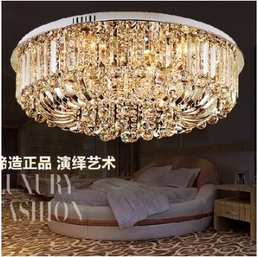 

European crystal lamp luxury atmosphere living room lamp LED bedroom ceiling lamp circular modern restaurant lamp