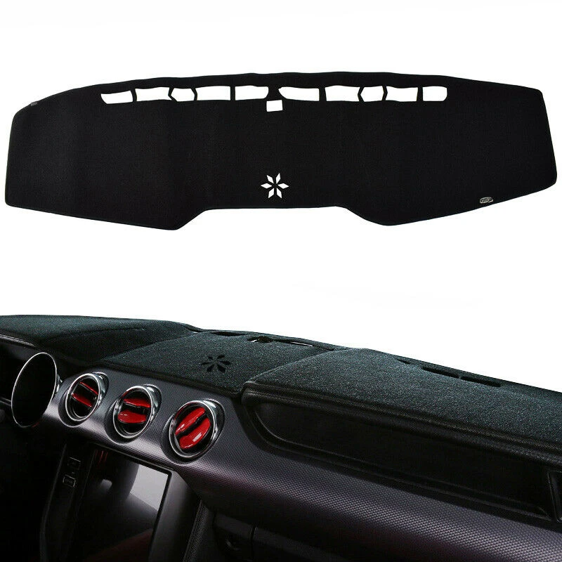 

For Ford Mustang 2015-2018 Black Front Dashboard Cover Carpet Car Dash Board Heat Proof Mat Anti-Sun Shield Pad Shade Strip Trim