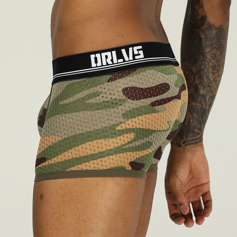 ORLVS Brand male underwear men boxer cueca tanga quick dry ropa interior hombre men boxer shorts breathable calzoncillo men