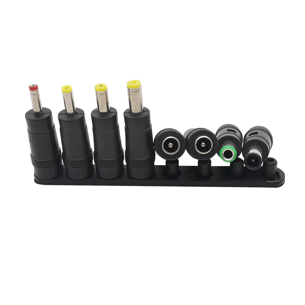 8Pcs/Set DC Connectors DC Power Supply 5.5 X 2.1mm Female Jack Adapter to DC Male Plug Tips Connector for Laptop Notebook