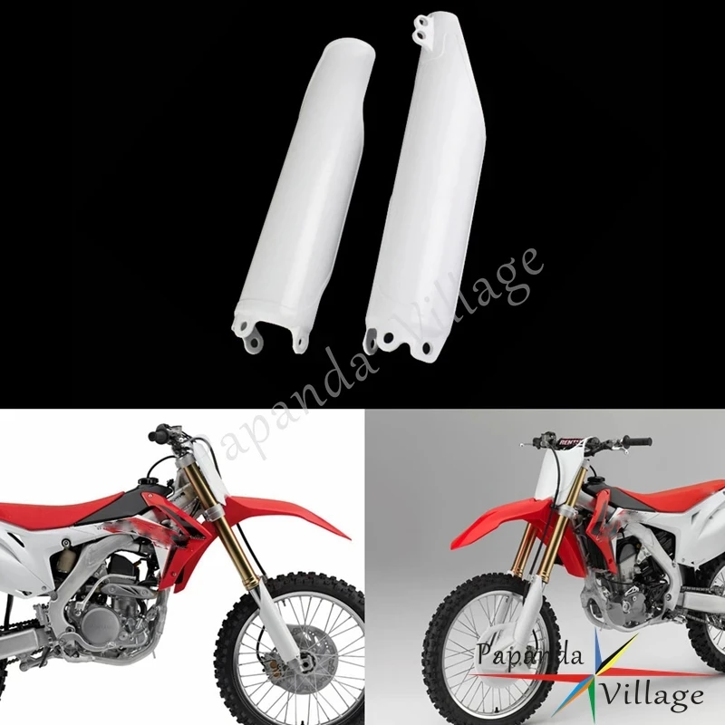 Protector de horquilla delantera de Supermoto, cubierta de tubo de horquilla blanca para Honda CR CRF 125 250 450 500 R X, protección de Marco 1993-2018 CRF450 CRF250