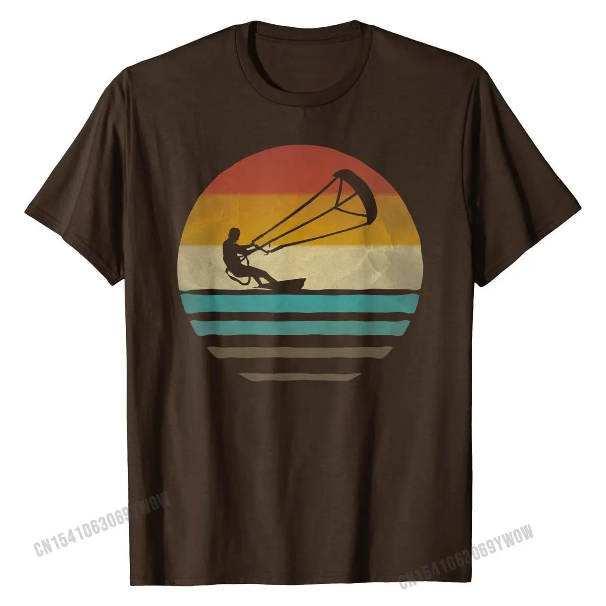 Kiteboarding Shirt Retro Vintage Silhouette Distressed Gift Tshirts for Men Crazy Tops T Shirt Graphic Normal Cotton