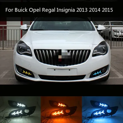 

1 Pair LED DRL Daytime Running Lights Daylight With Turn Signal and Night Blue Lamp For Buick Opel Regal Insignia 2013 2014 2015