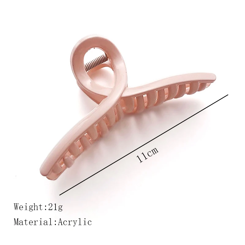 Korean Acrylic Hair Claws Clips For Women Fashion Simple Solid Color Cross Big Barrettes Elegant Girls Hairpins Hair Accessories