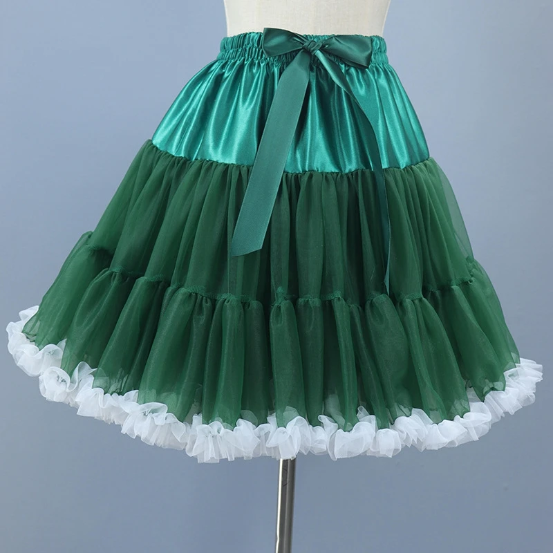 Jupe Lolita en Tulle Vert, Robe de Bal, Jupon de Soirée, Cosplay, Tutu, Jupon, Mariage, Rockabilly, Nouvelle Collection