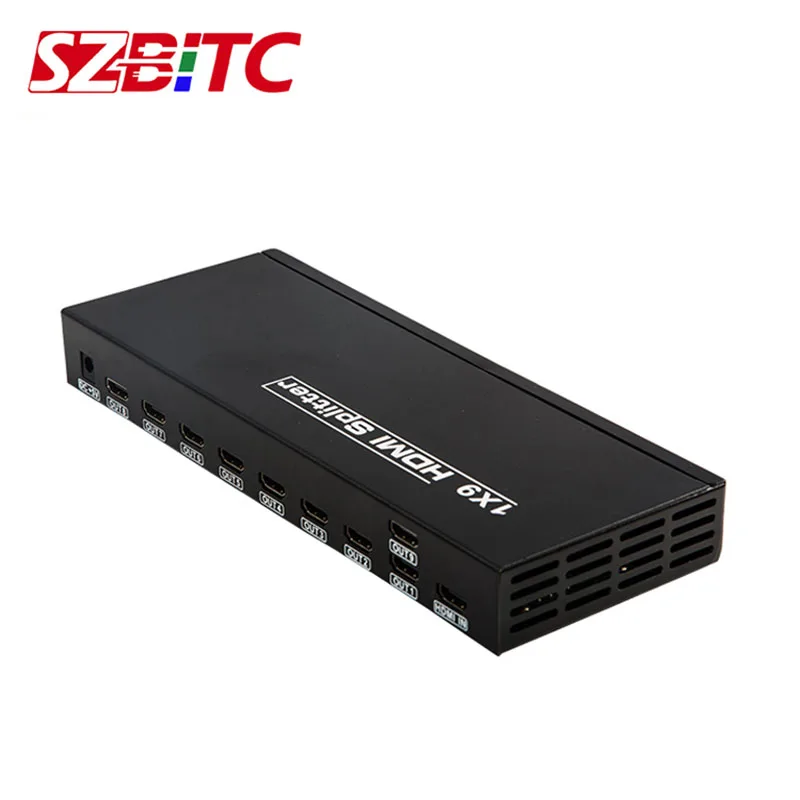 SZBITC 4k 1 In 9 Out 1x 9 HDMI dağıtıcı dönüştürücü bölünmüş ekran kablosu DVD PS3 Xbox HDTV için güç adaptörü ile