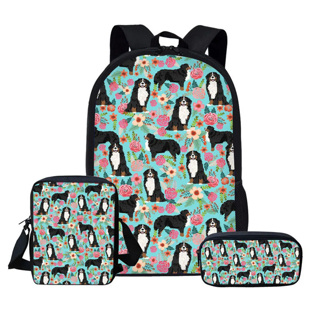 Kinder-Schultaschen-Set, 2025, Berner Sennenhund-Aufdruck, Rucksack für Jungen, Mädchen, Schultaschen, Geschenk, Kinderrucksäcke, Mochila, Schule