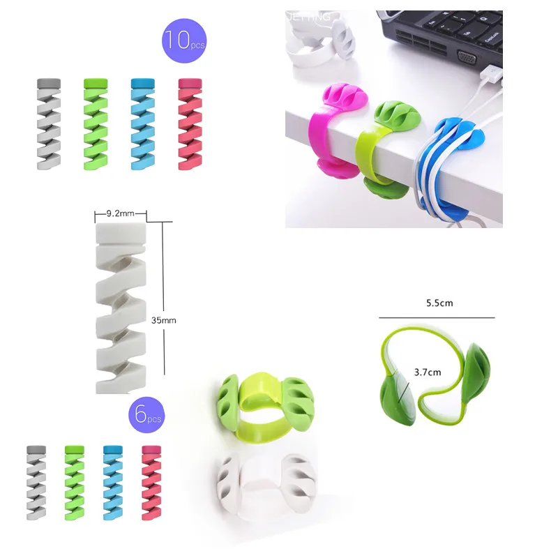 Cable Protector Bobbin Winder Data Line Case Rope Protection Spring Twine For Phone USB Earphone Cover Desk Organizer 10/6/1pcs