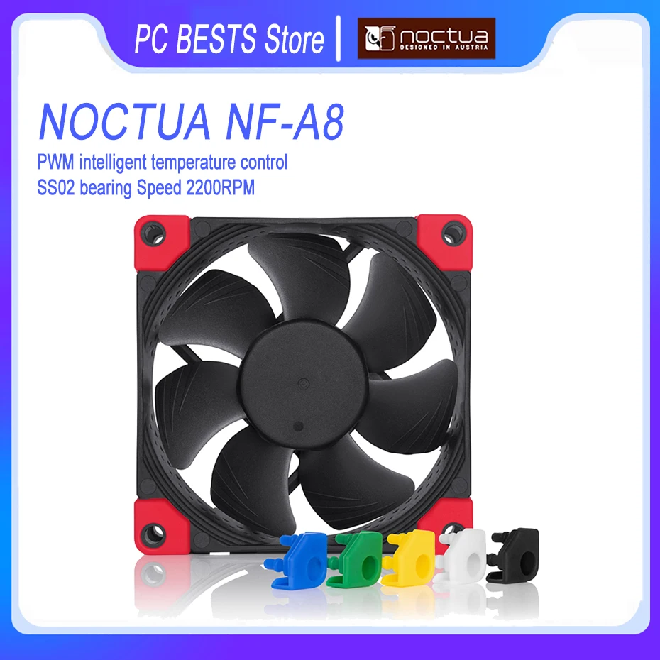 Noctua NF-A8 PWM Chromax.black.swap 80mm Computer Case Radiator Quiet Case Fan 12V 4Pin CPU Cooler Fans