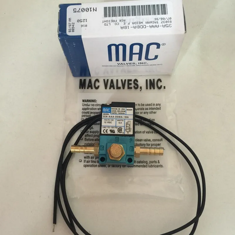 High quality 12v 120psi MAC 3 Port Electronic Boost Control Solenoid Valve 35A-AAA-DDBA-1BA 5.4W with brass kits