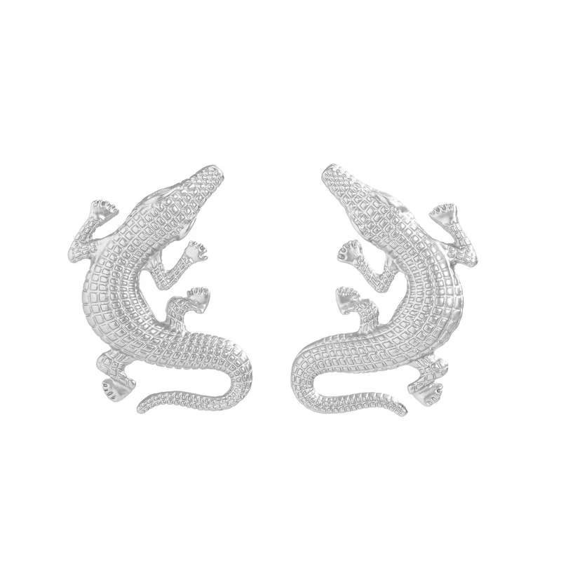 Trendy Jewelry Exaggerated Crocodile Earrings 2021 New Design Hip Hop Metal Drop Earrings For Women Fine Accessories