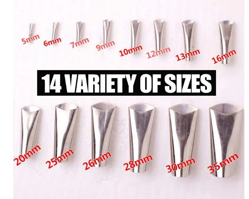 Perfect Caulking Finisher,14 Pcs Caulking Finishing Tool Stainless Steel Caulk Nozzle Applicator Reusable Caulking Tool Kit for