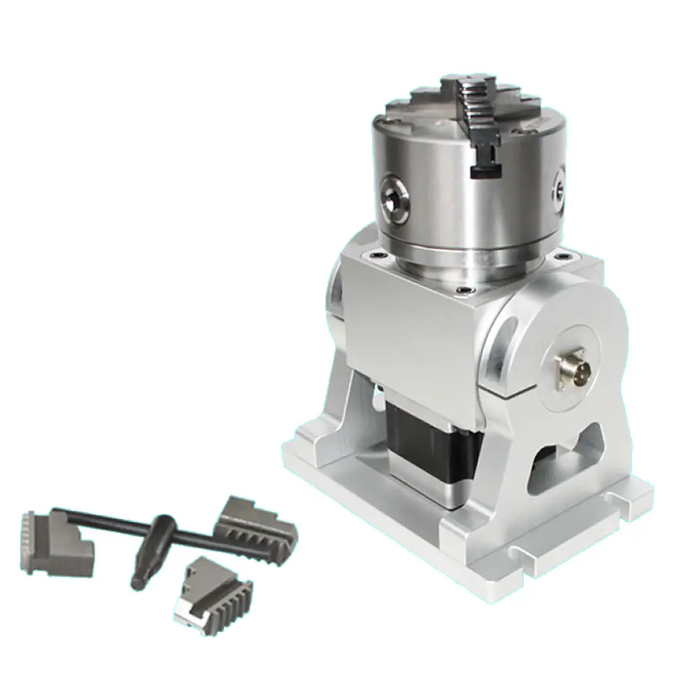 High Precision Planetary Reducer A Axis Rotary Axis 3 Jaw 100mm Chuck NEMA 34 Motor Speed Reducing Ratio 10:1 CNC Laser Tools