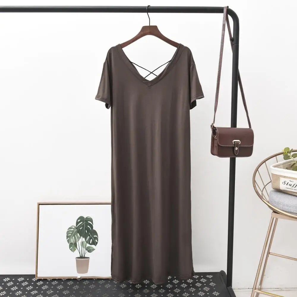 Vestido Mujer New Short Sleeve Modal Night Dress Women Thin Summer Nightwear Sleep Clothes Comfort Loose Sleepwear Nightgowns image 3