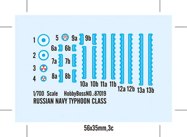 1:700 Russian Navy Typhoon Class Submarine Plastic Assemble Military Warship Model Static Buidling Model Kits