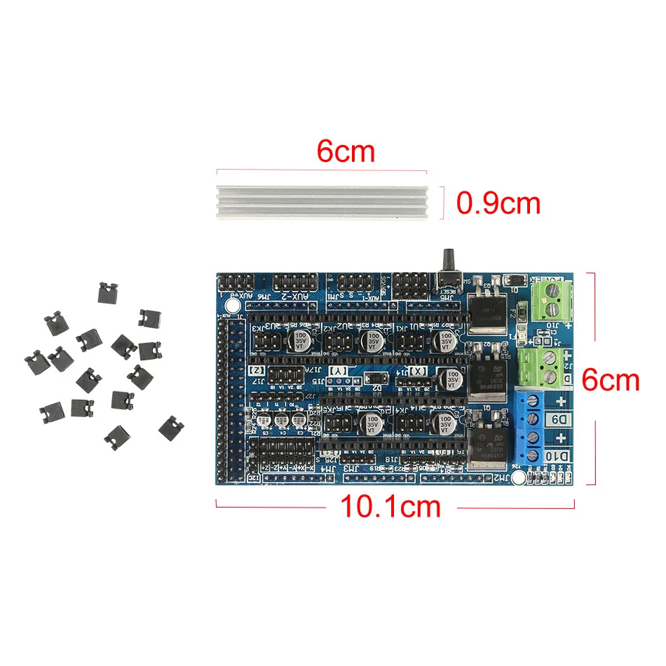 Ramps 1.4 1.5 1.6 Expansion Control 3d Printer Parts Control Panel With Heatsink Upgraded For Arduino 3d Printer Board