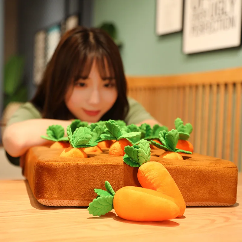 Criativo Pull Up Cenouras Brinquedo De Pelúcia Boneca De Vegetais Recheados, Brinquedos De Interação Pai-Filho, Presente Kawaii Engraçado Para Crianças E Bebê
