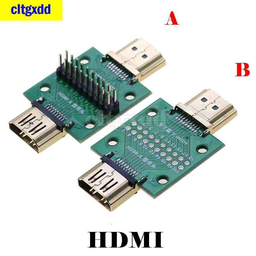 HDMI-compatib male to female test board connector, with board PCB 2.54mm pitch 19pin20pin DP HD circuit board adapter board