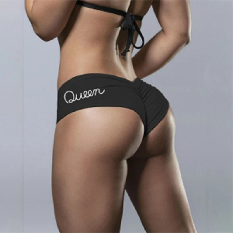 Sexy Queen Letter Shorts Women Sport Wear Fitness Short Pants Skinny Female Push Up Gym Clothing Camouflage Elastic Breathable