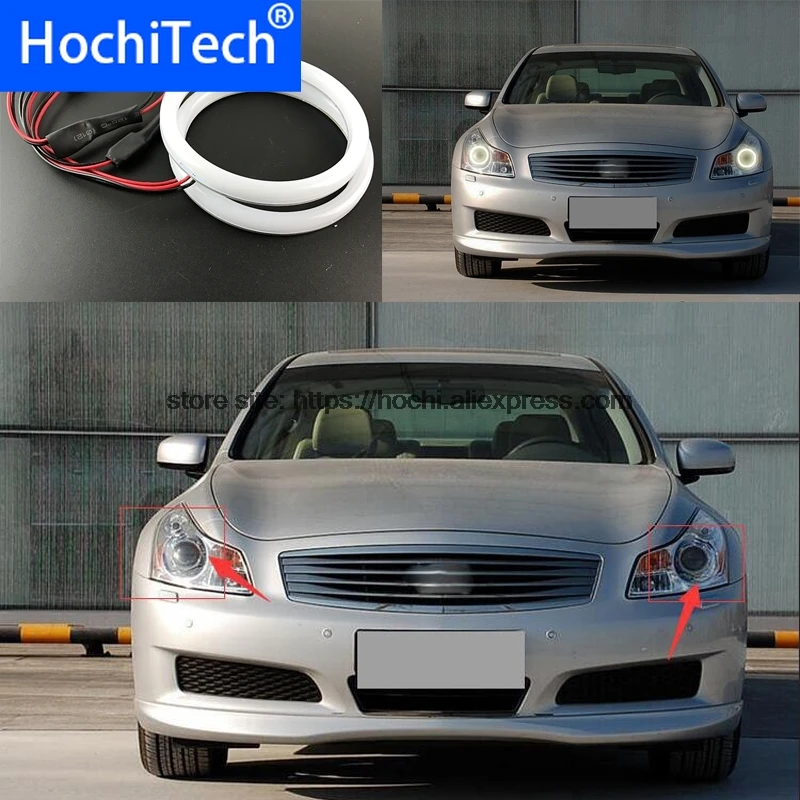 HochiTech Eexcellent milk white cotton cover SMD angel eyes  ring kit daytime light DRL for Infiniti G35 2006 2007 2008