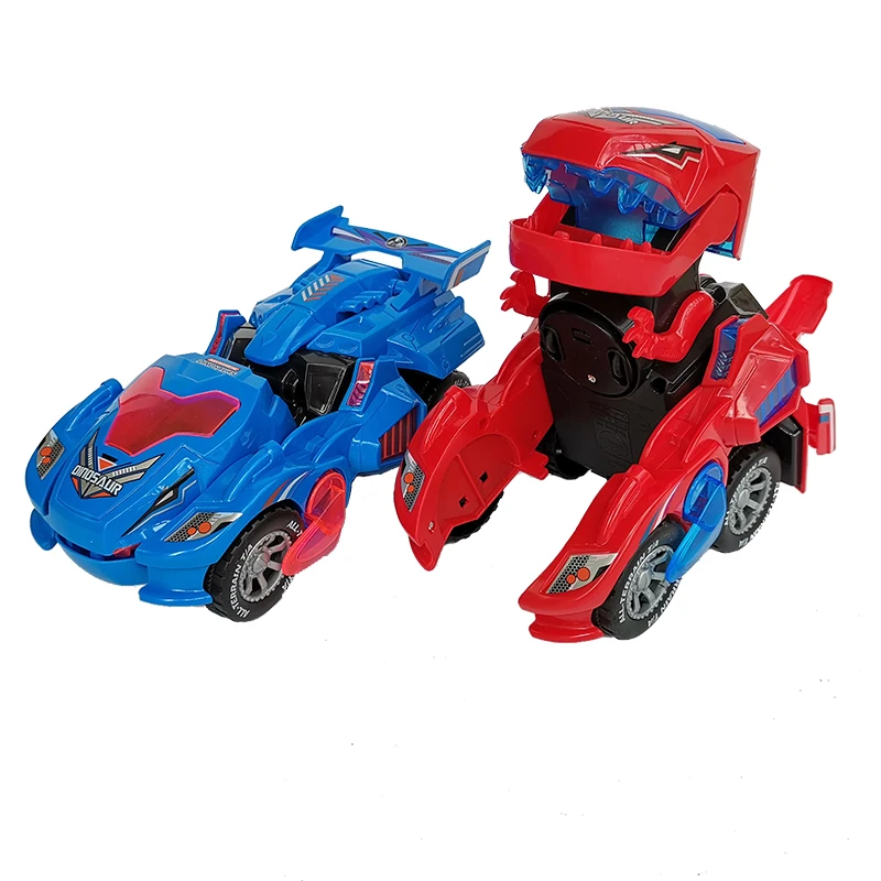 Voiture à roue universelle, jouet Musical pour enfants, jouet lumineux, déformation de direction automatique, voiture dinosaure