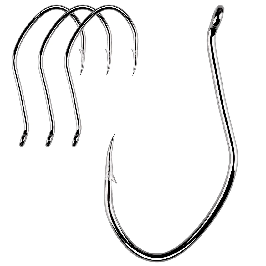 100pcs Barbed Catfish Fishing Hooks High Carbon Steel Catfish Hook 6/0 -10 Fishhook V Sharp Circle Hook Fishing Tackle