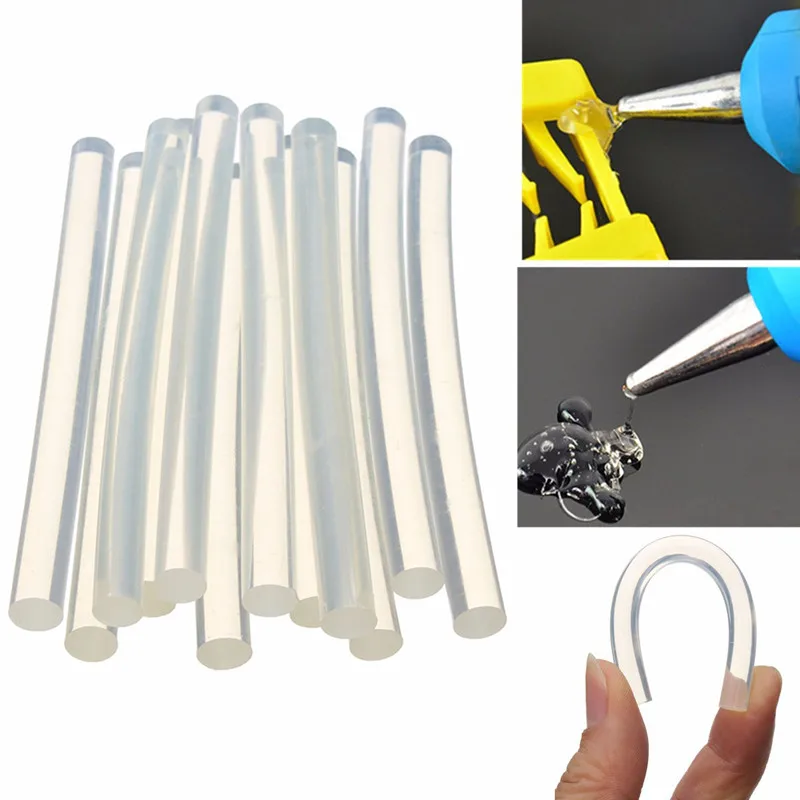 100pcs 7mm x 100mm Hot-melt Pistola di Colla di Riparazione Accessori Della Lega Trasparente Hot-melt Pistola colla Spiedi Pistola Strumenti FAI DA TE