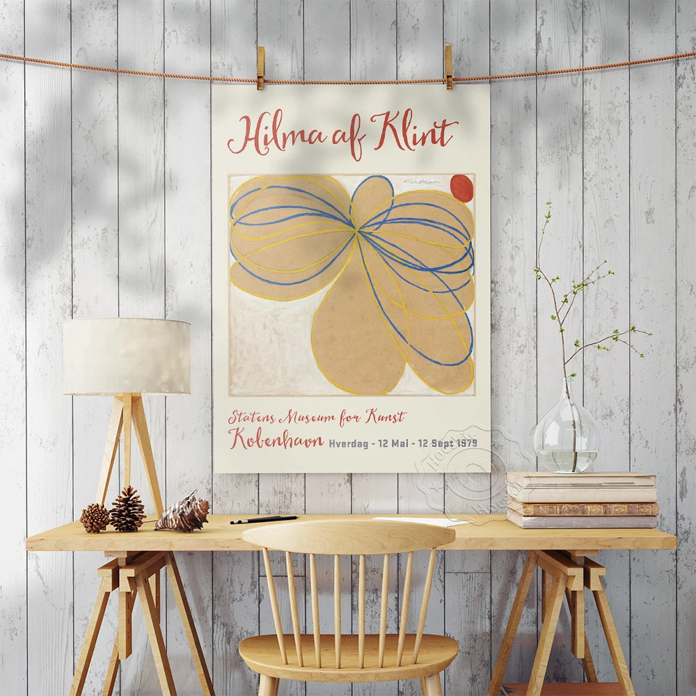 Hilma Af Klint Canvas Oil Wall Stickers, Hilma The Seven-Pointed Star Number 1 Wall Decor, Klint Vintage Abstract Art Prints
