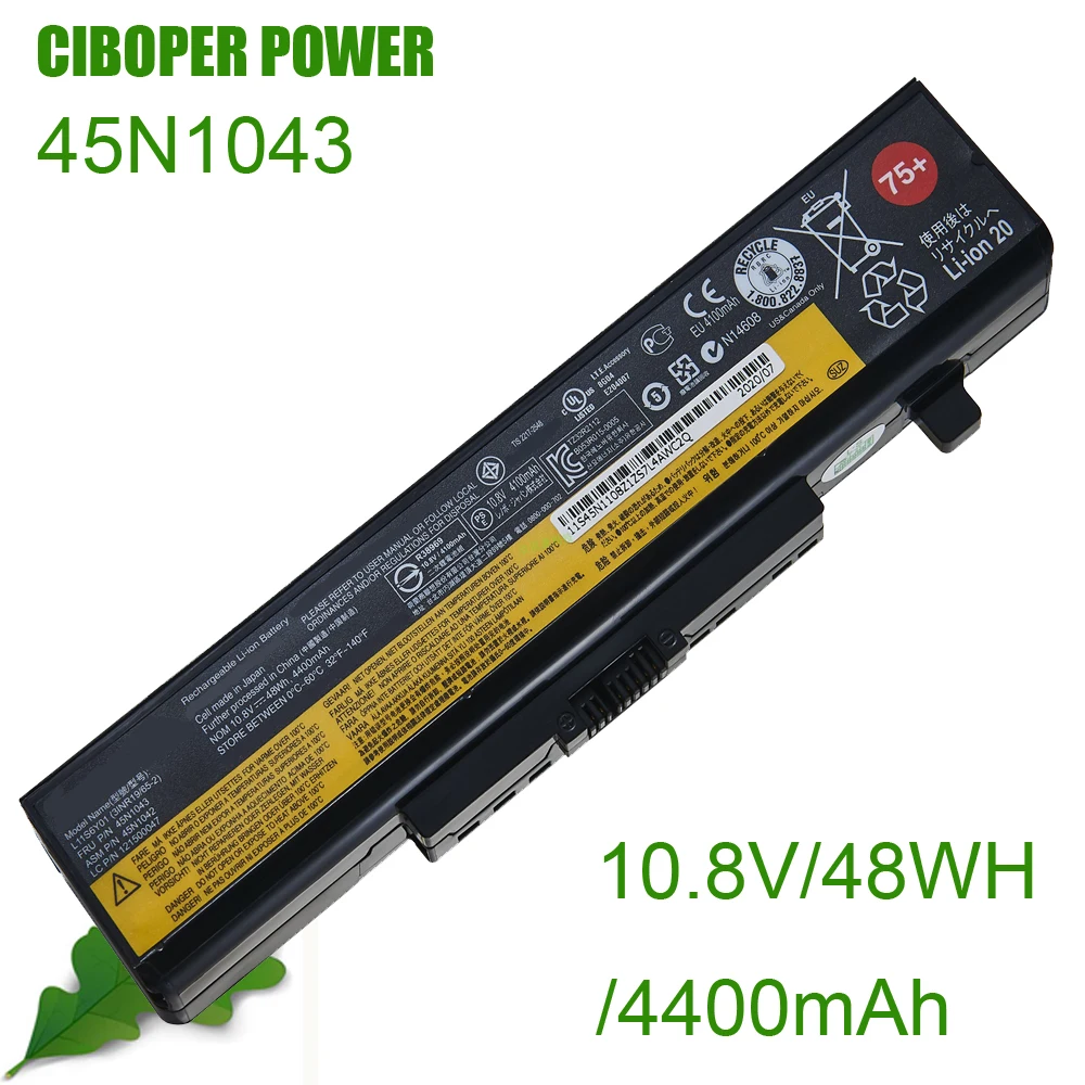 

CP New Genuine Laptop Battery 45N1043 10.8V/48WH/4400mAh For Edge E430 E431 E435 E530 E531 E535 E540 E430C Y480 G480 45N1042