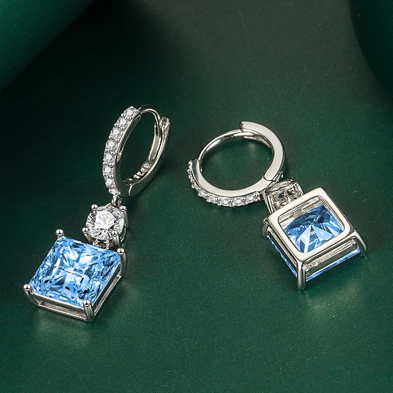 HuiSept Fashion Women Earrings 925 Silver Jewelry with Zircon Gemstone Drop Earrings Accessories for Wedding Party Promise Gift image 5