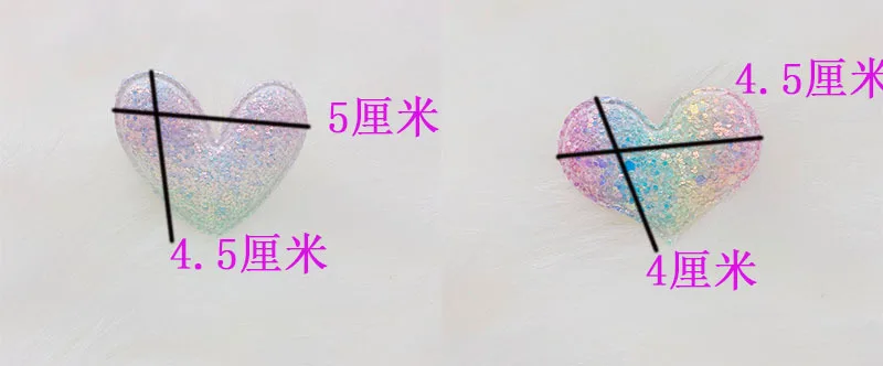 120pcs/lot Glitter gradient rainbow heart shining girl series dream hearts patch for diy crafts phone hair accessories wholesale