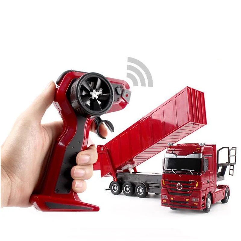 Children\'s Remote Control Toy Dump Truck Truck 2.4GHZ Remote Control Car Dump Truck Engineering Car Six-Way Remote Control Car