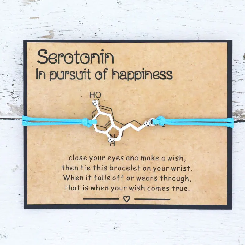 Serotonin Wünschen Armband 5-HT Hormon Moleküle DNA Armband Geistige Gesundheit Armband Krankenschwester Schmuck für Frauen Männer Freundschaft Geschenk