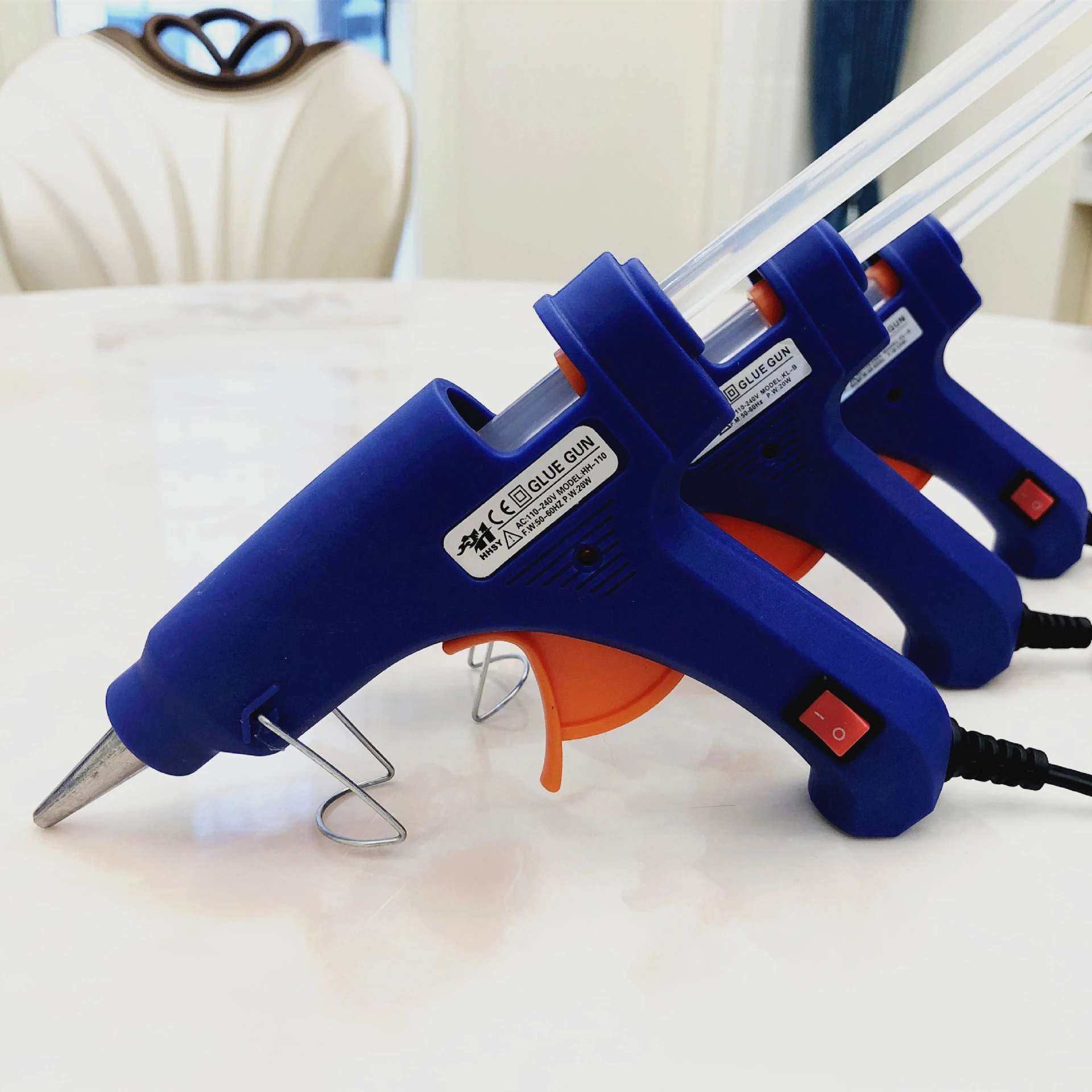 20W Hot Glue Gun Set With 7x180mm Hot Melt Glue Sticks Tweezers High Temp Heater Repair DIY Tool Mini Guns