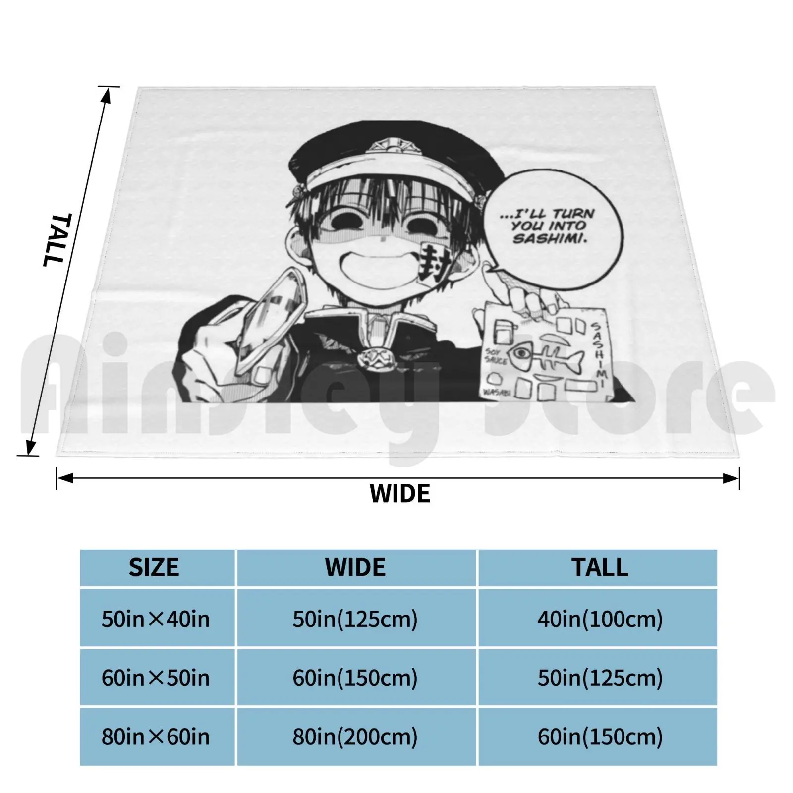 Threatening Hanako Manga Cap Blanket Fashion Custom 2870 San Kun