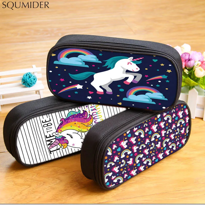 Unicorn pencil case cartoon cute stationery box school Pencil cases gifts for kids student pen case Cartoons big pen bag Kawaii