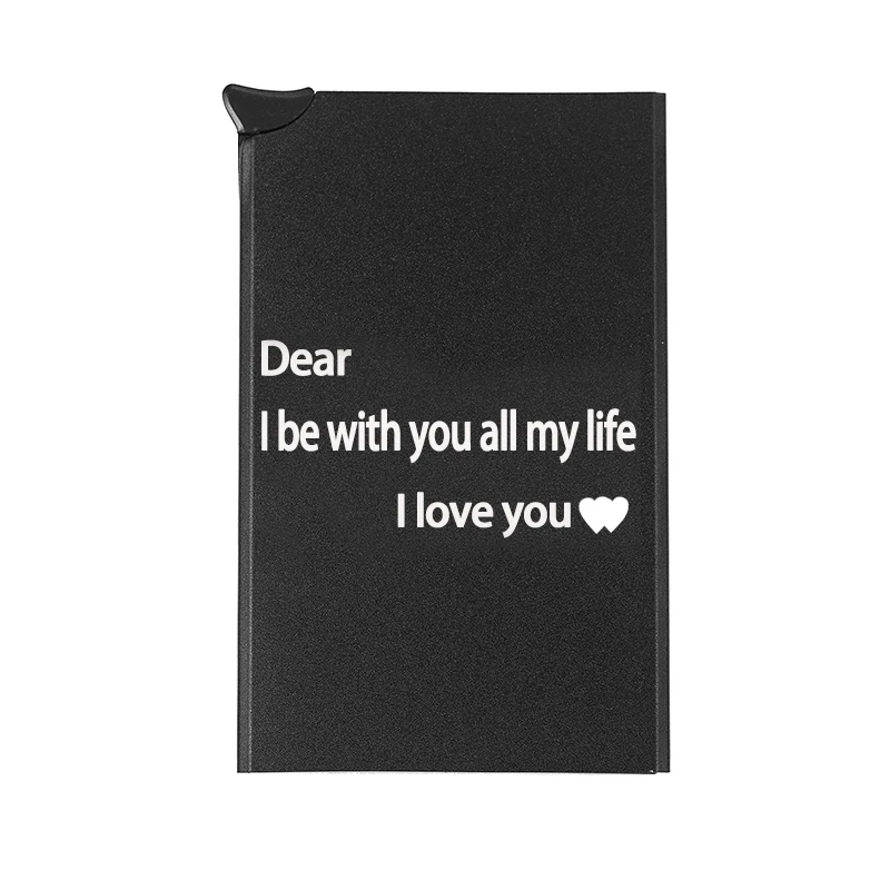 Direct sales Creative Photo Customized Picture Card Holder Purse RFID Protection Thin Metal Men Lady Aluminum Card Holder Wallet