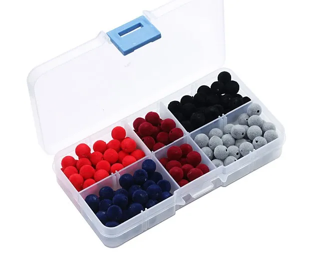 250pcs 8mm box Round Beads Pompom Velvet Fabric Resin Loose Spacer  1mm Hole For DIY Necklace Bracelet Earring Making