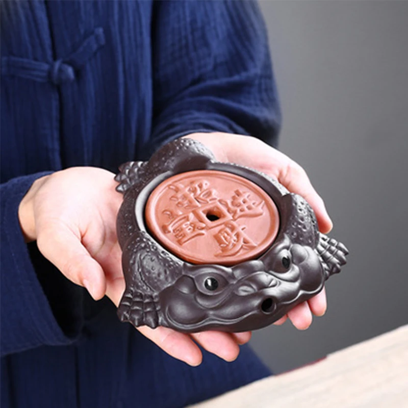 

Zisha Teapot Base Bracket Creative Lucky Jinchan Zisha Teapot Holder Kung Fu Tea Set Serving Tray Dry Foam Table Pot Mat